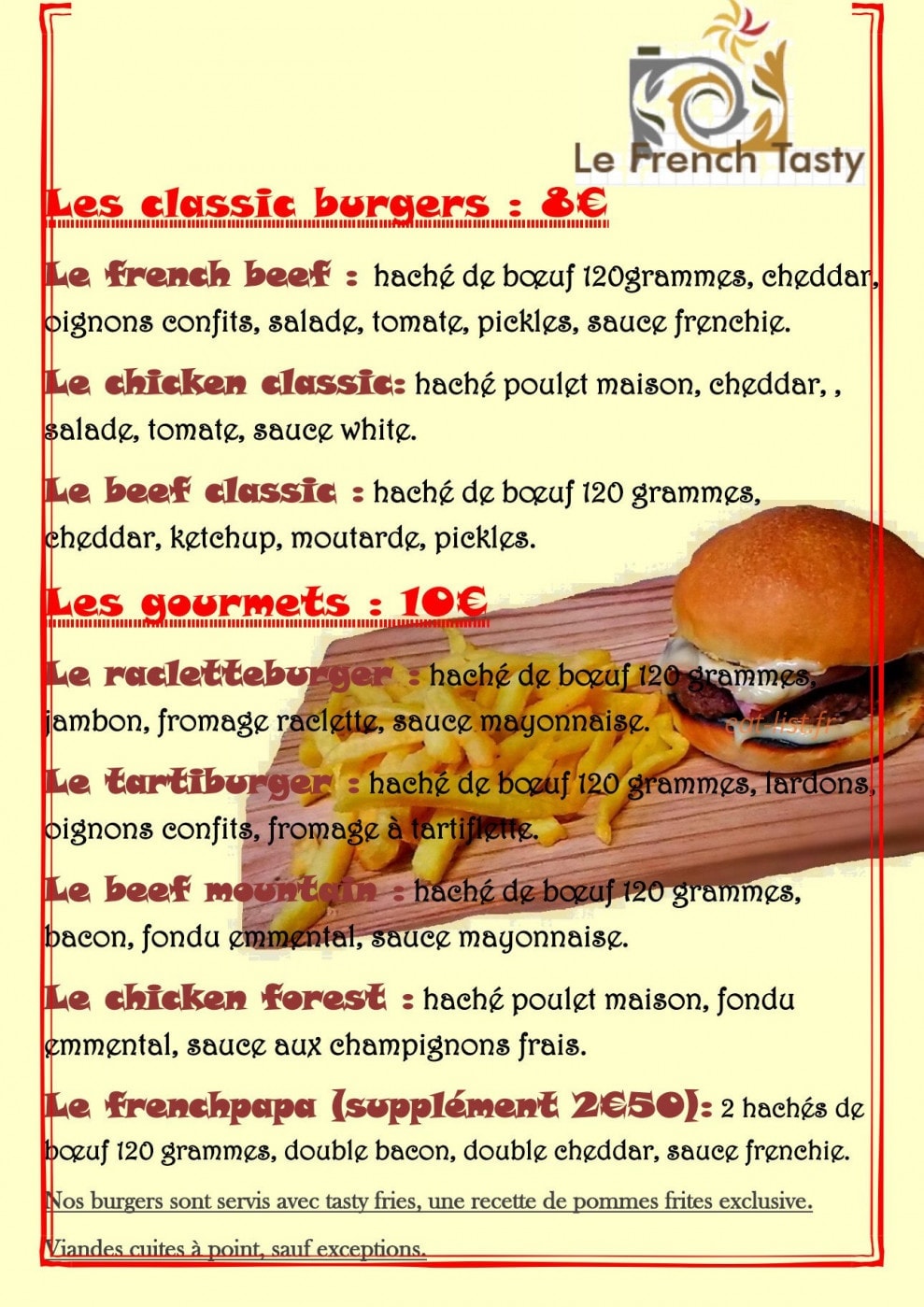 Le French tasty — carte page 2