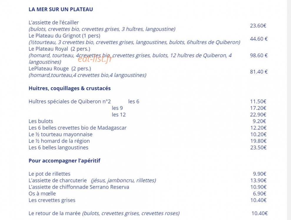 Le grignot — carte page 2