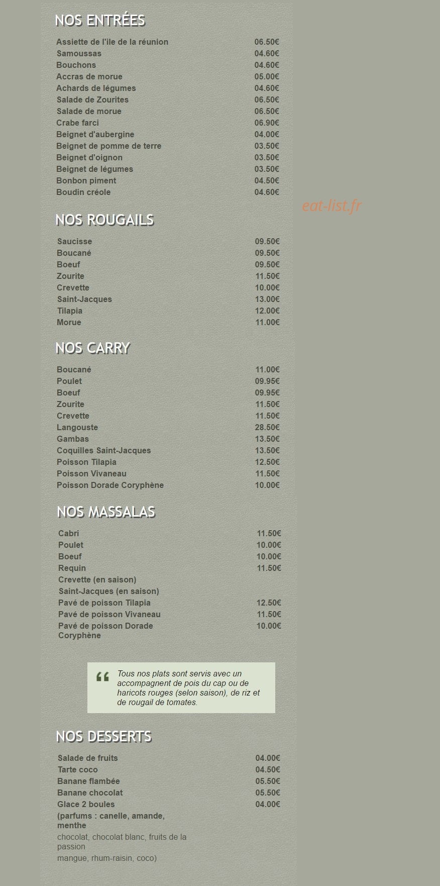 Le masala de l'océan indien — carte page 1