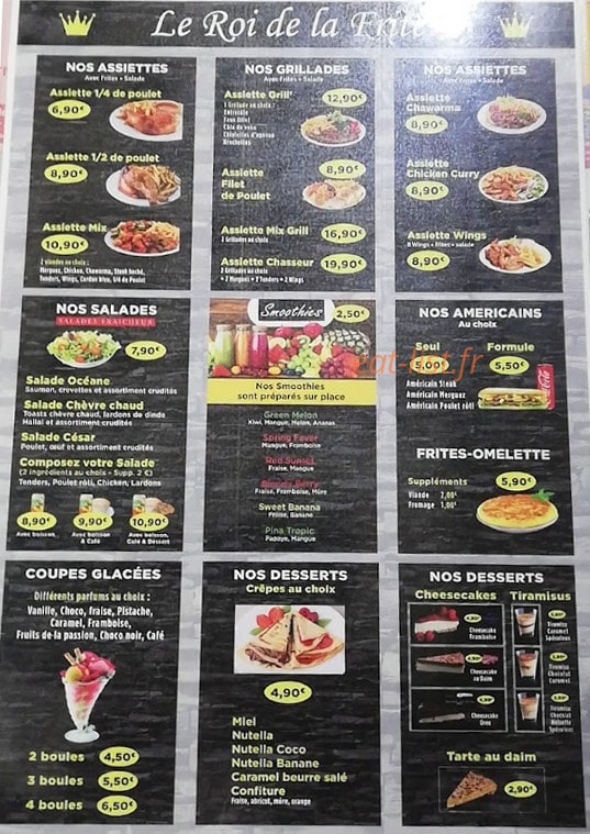 Le Roi De La Frite — carte page 2