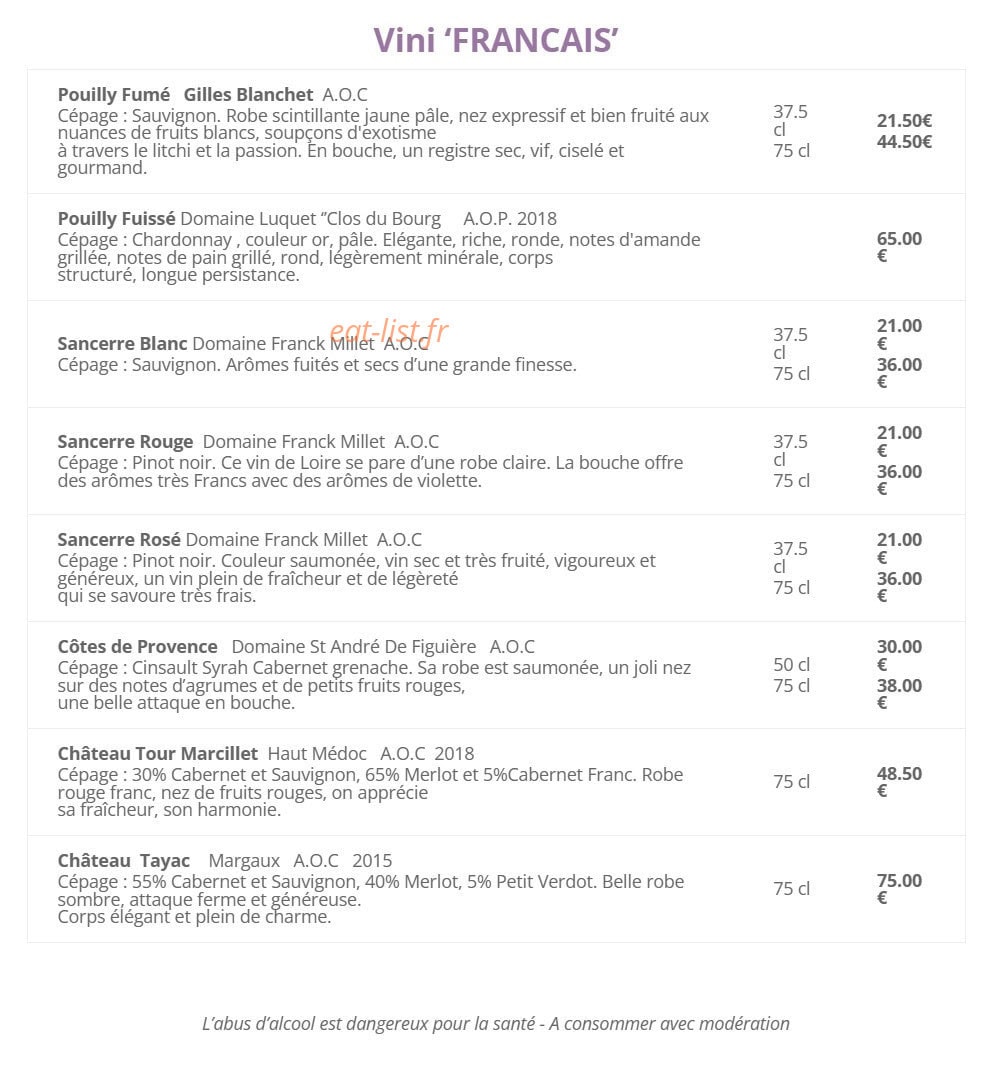 Le Sorrento — carte page 13
