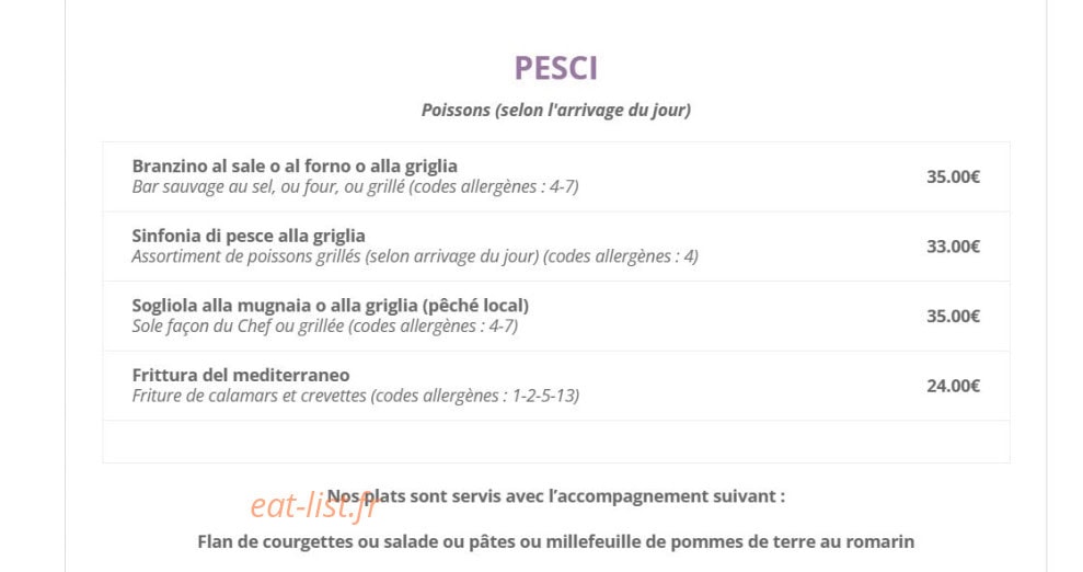 Le Sorrento — carte page 3