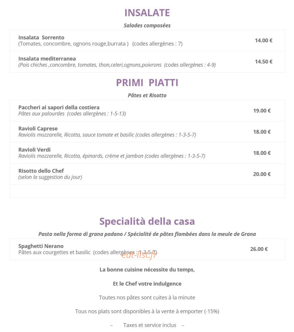 Le Sorrento — carte page 2