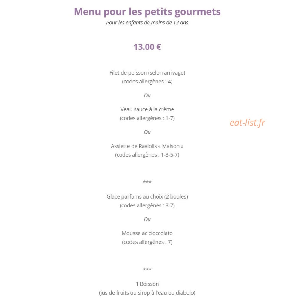 Le Sorrento — carte page 17