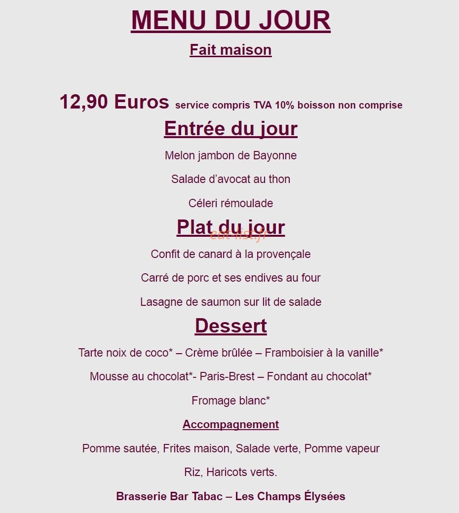 Les Champs Elysées — carte page 1