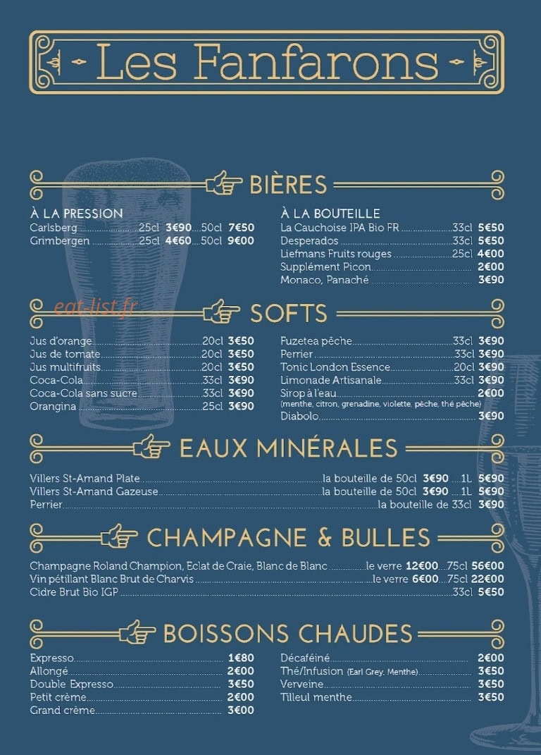 Les Fanfarons — carte page 1