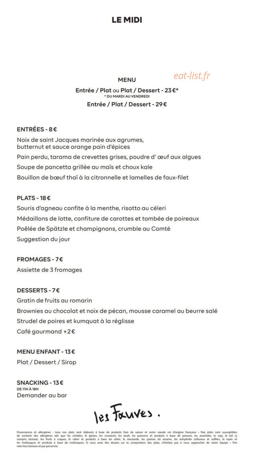 Les Fauves — carte page 1