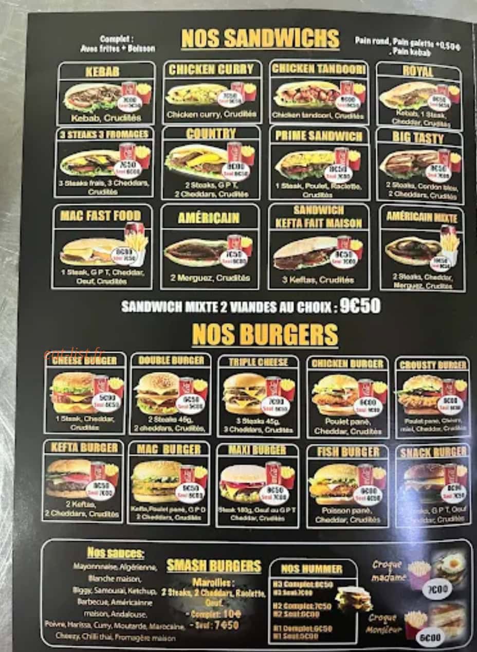 Mac fast food — carte page 3
