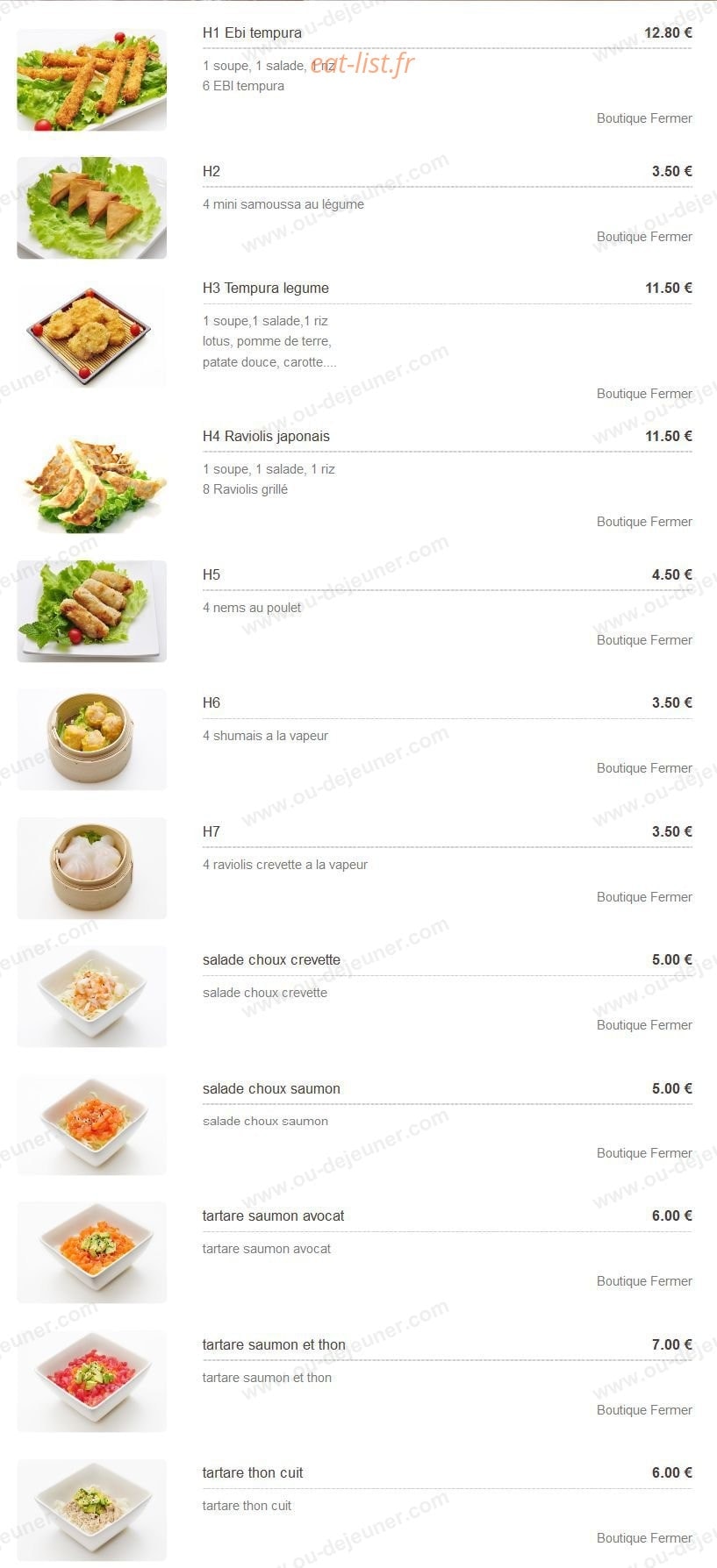Miyaki — carte page 6