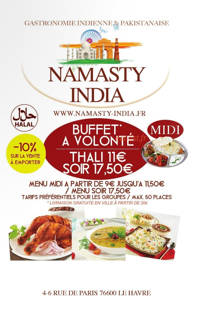 Namasty India — carte page 1