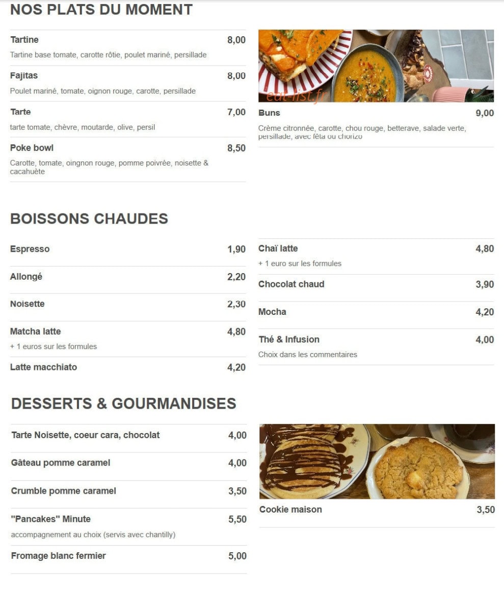 Noisette Café — carte page 2