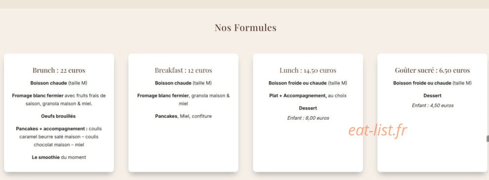 Noisette Café — carte page 1