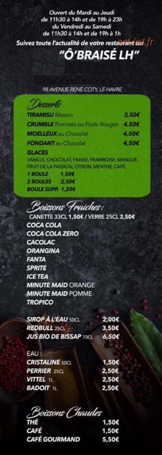Ô’braisé LH — carte page 2