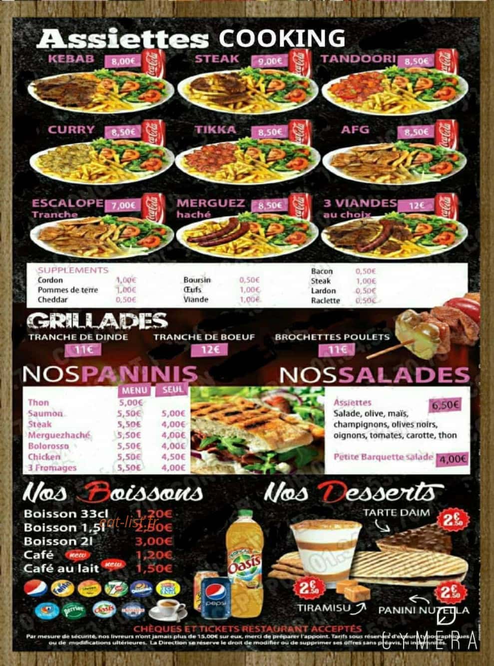O'Cooking — carte page 5