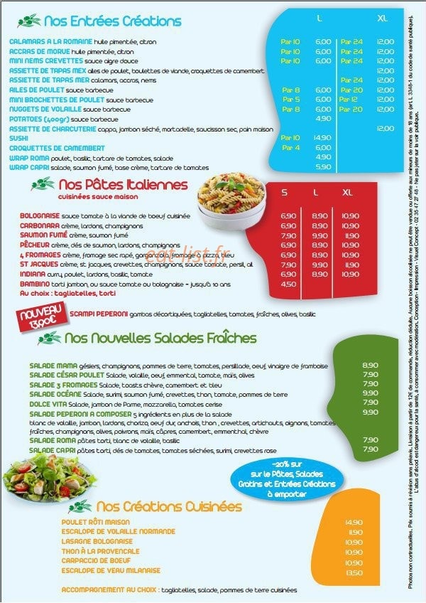 Pizza Peperoni — carte page 2