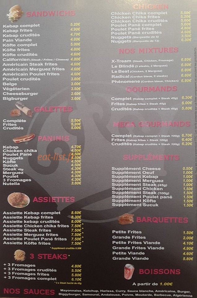 Royal Kebap — carte page 2