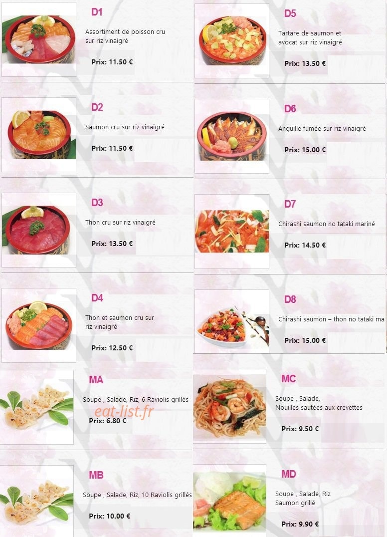 Sakura Sushi — carte page 13