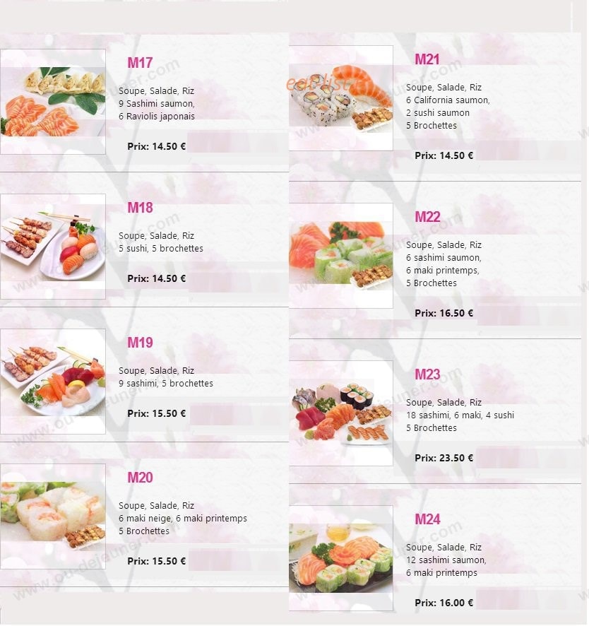 Sakura Sushi — carte page 15