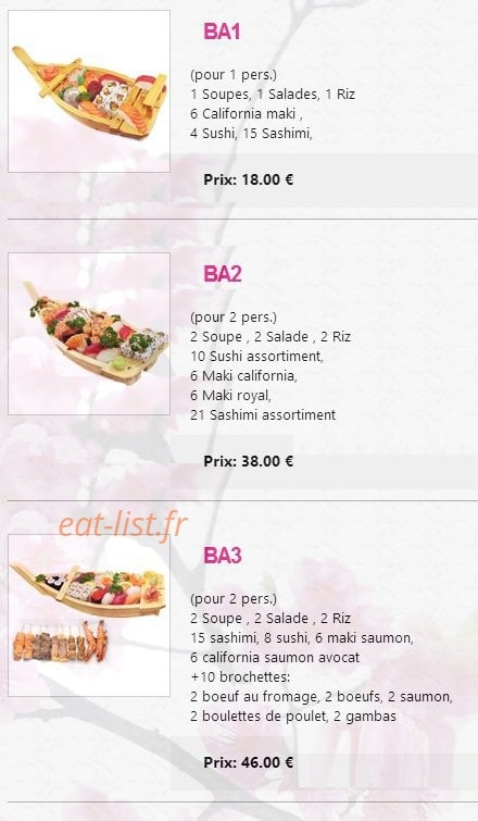Sakura Sushi — carte page 16