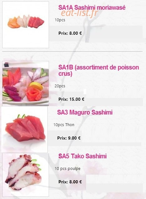 Sakura Sushi — carte page 9