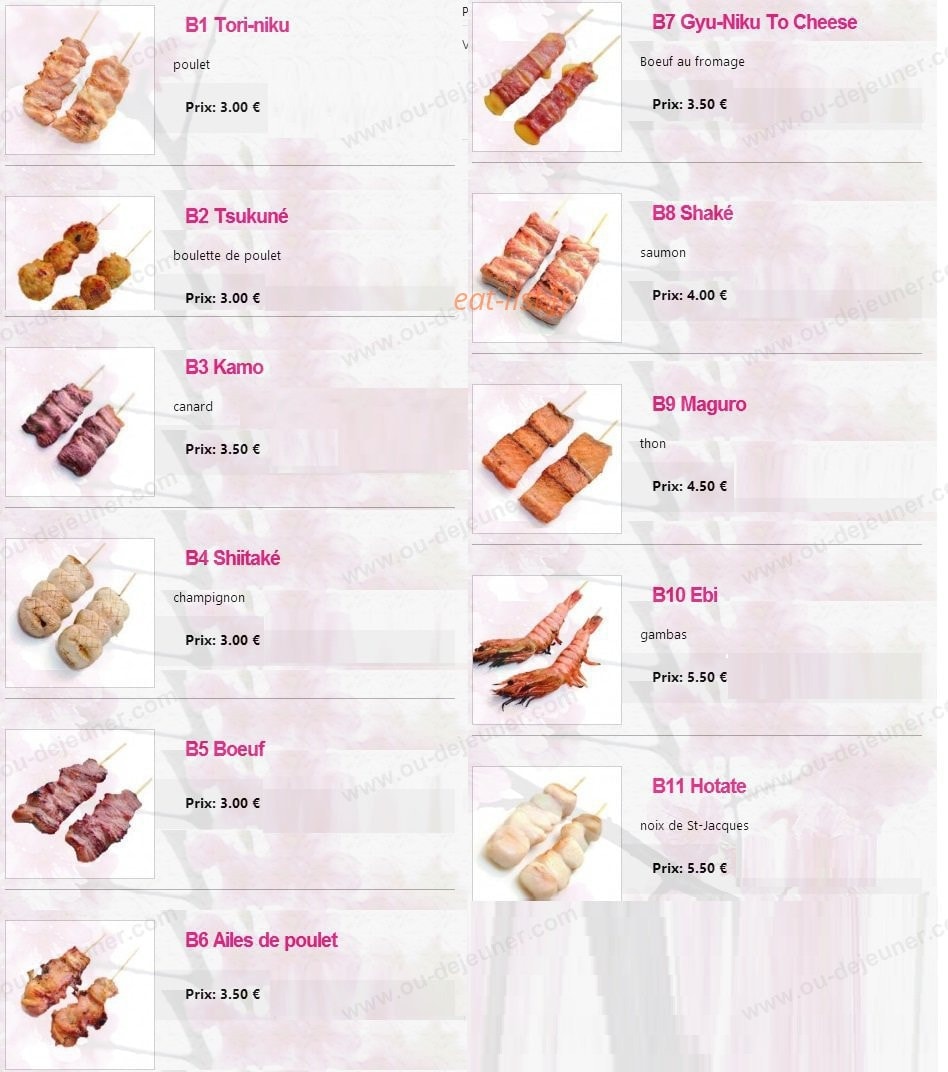 Sakura Sushi — carte page 5