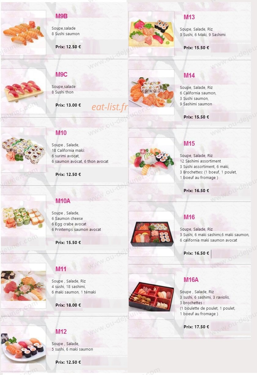 Sakura Sushi — carte page 14