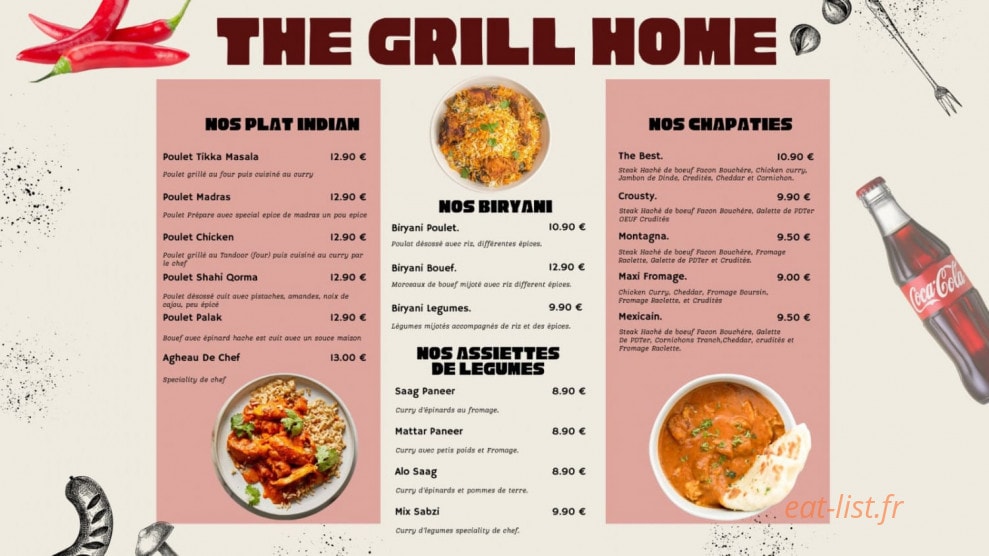 The grill home — carte page 2