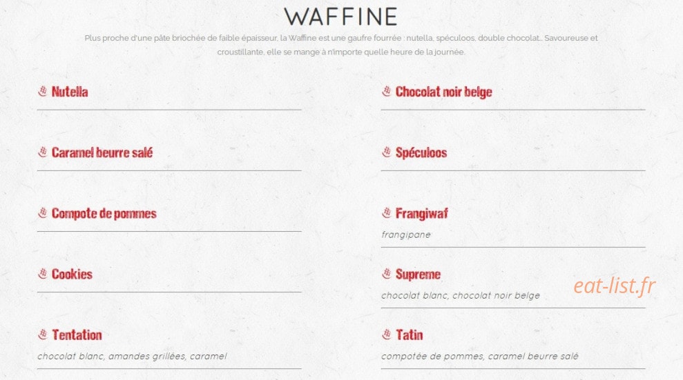 Waffle factory — carte page 3
