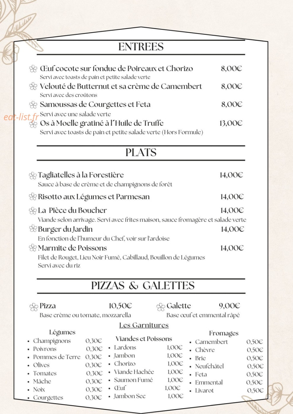 Le Jardin Enchanté — carte page 3