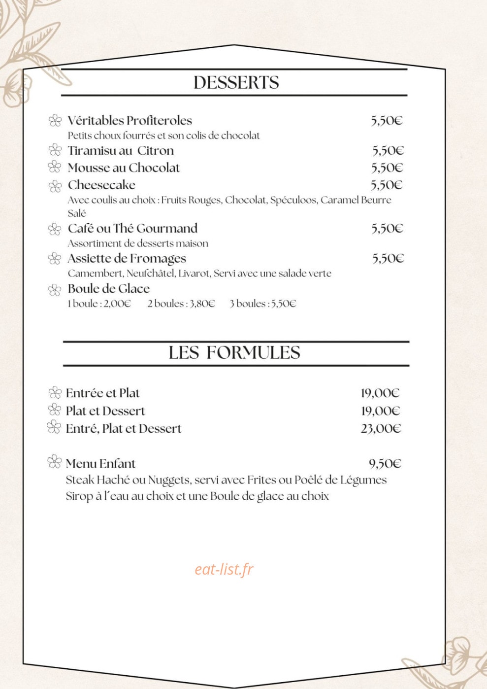 Le Jardin Enchanté — carte page 4