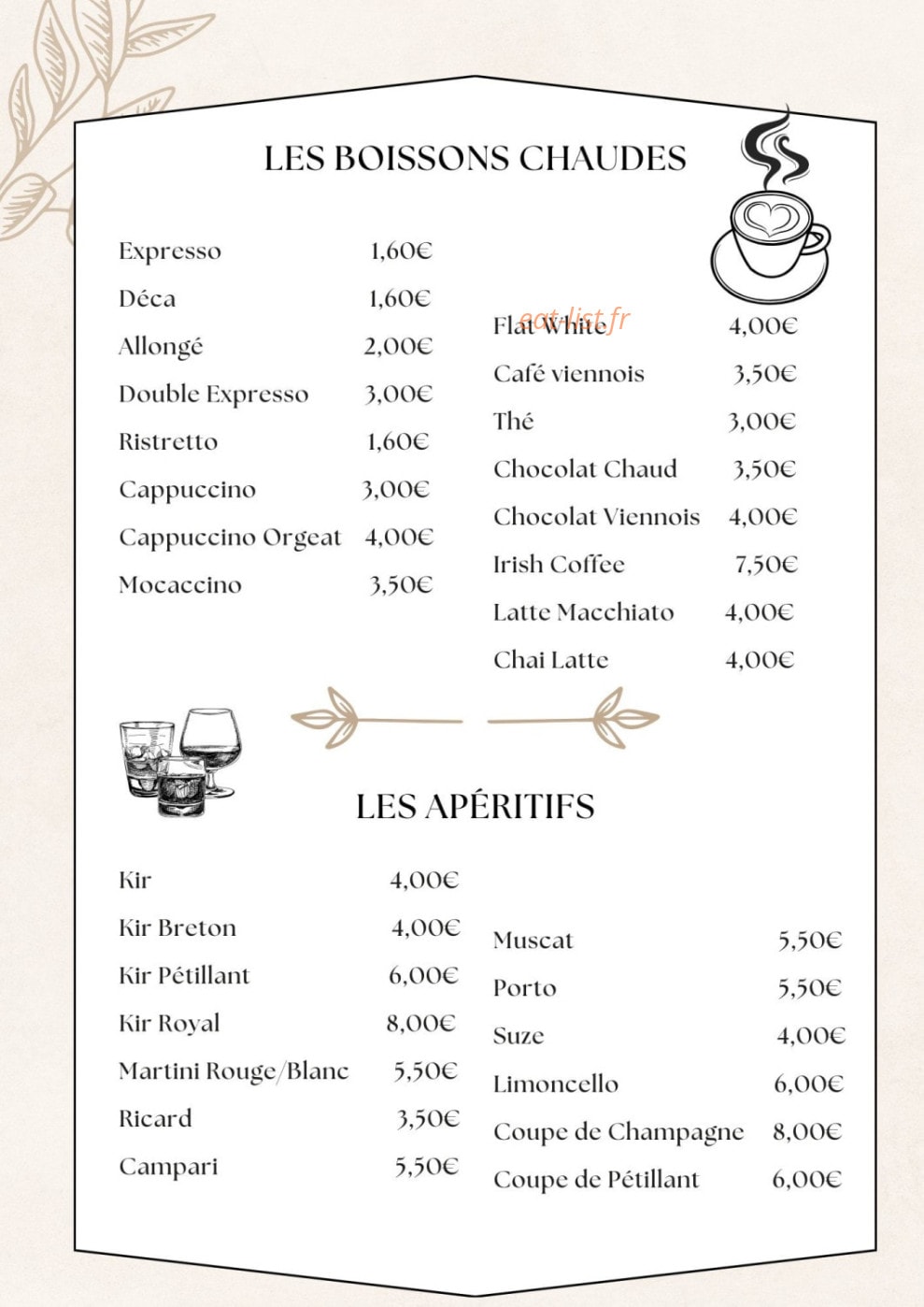 Le Jardin Enchanté — carte page 6