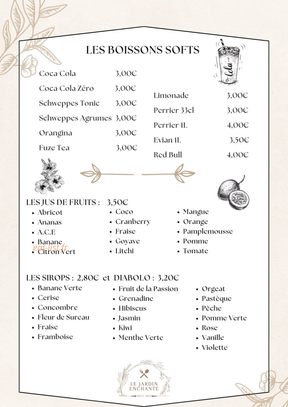 Le Jardin Enchanté — carte page 10