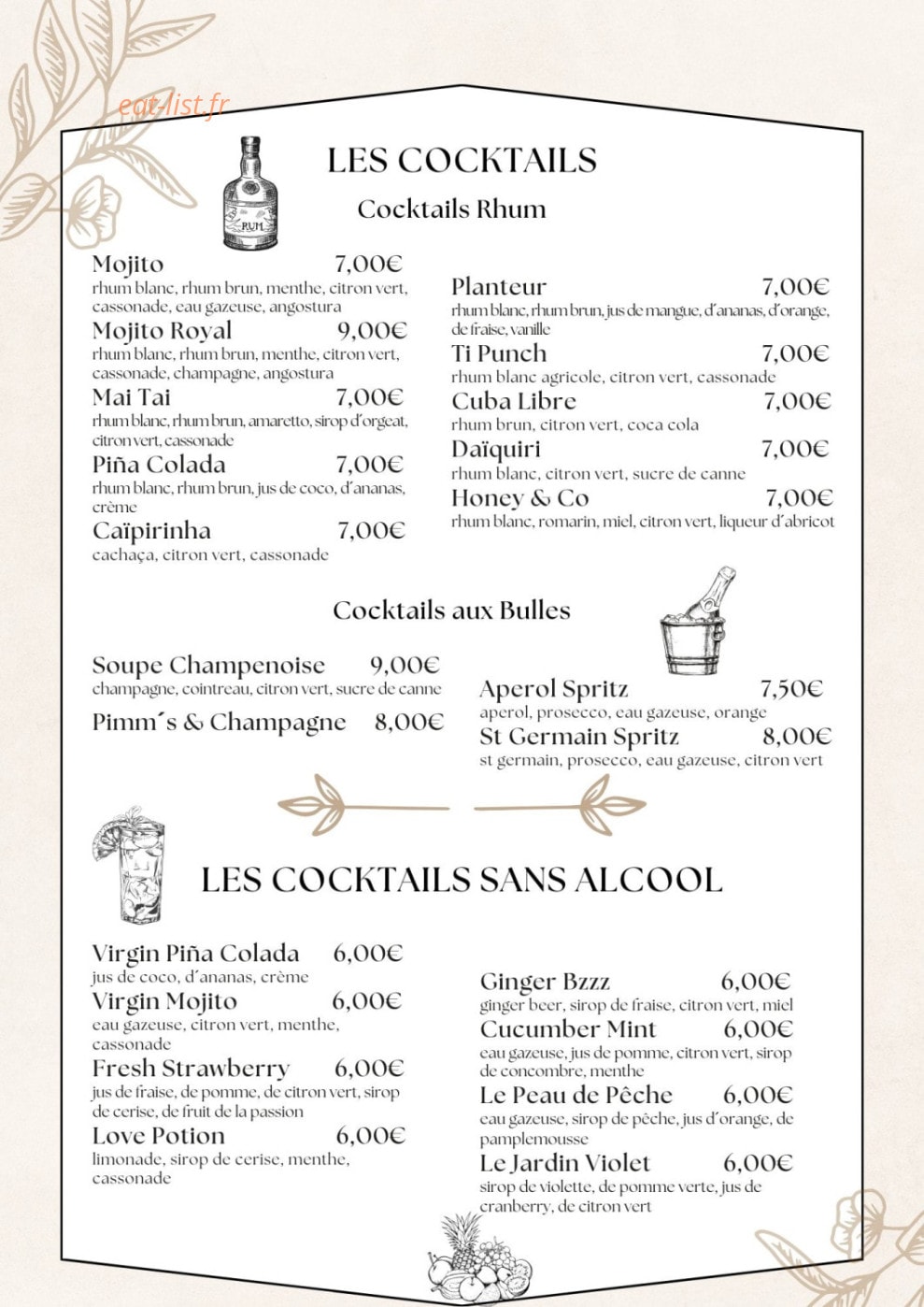 Le Jardin Enchanté — carte page 9