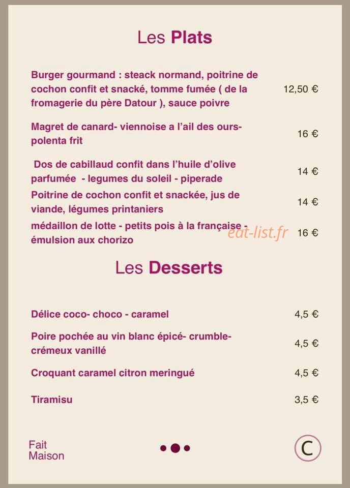 Les Caves Normandes — carte page 1