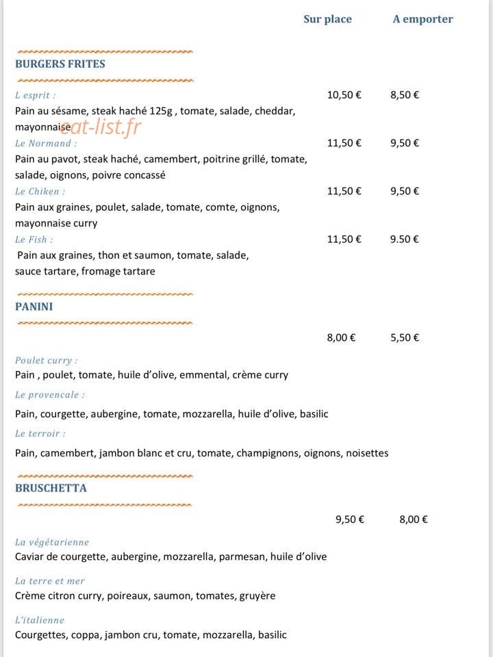 L'esprit des saveurs — carte page 3