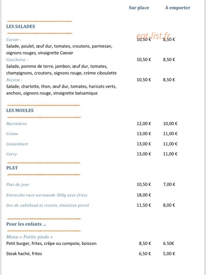 L'esprit des saveurs — carte page 1