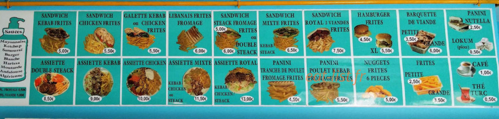 Turquoise Kebab — carte page 1
