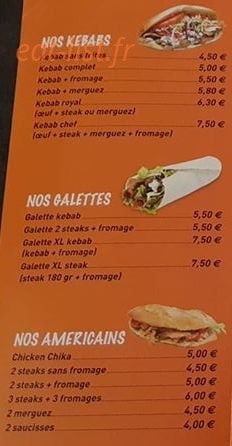 Fauvill's kebab — carte page 1