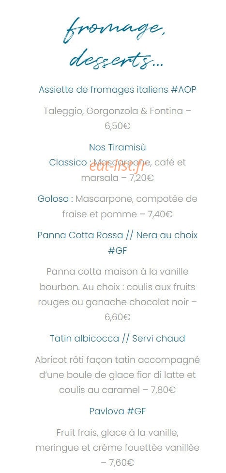 Il Ristorante — carte page 14