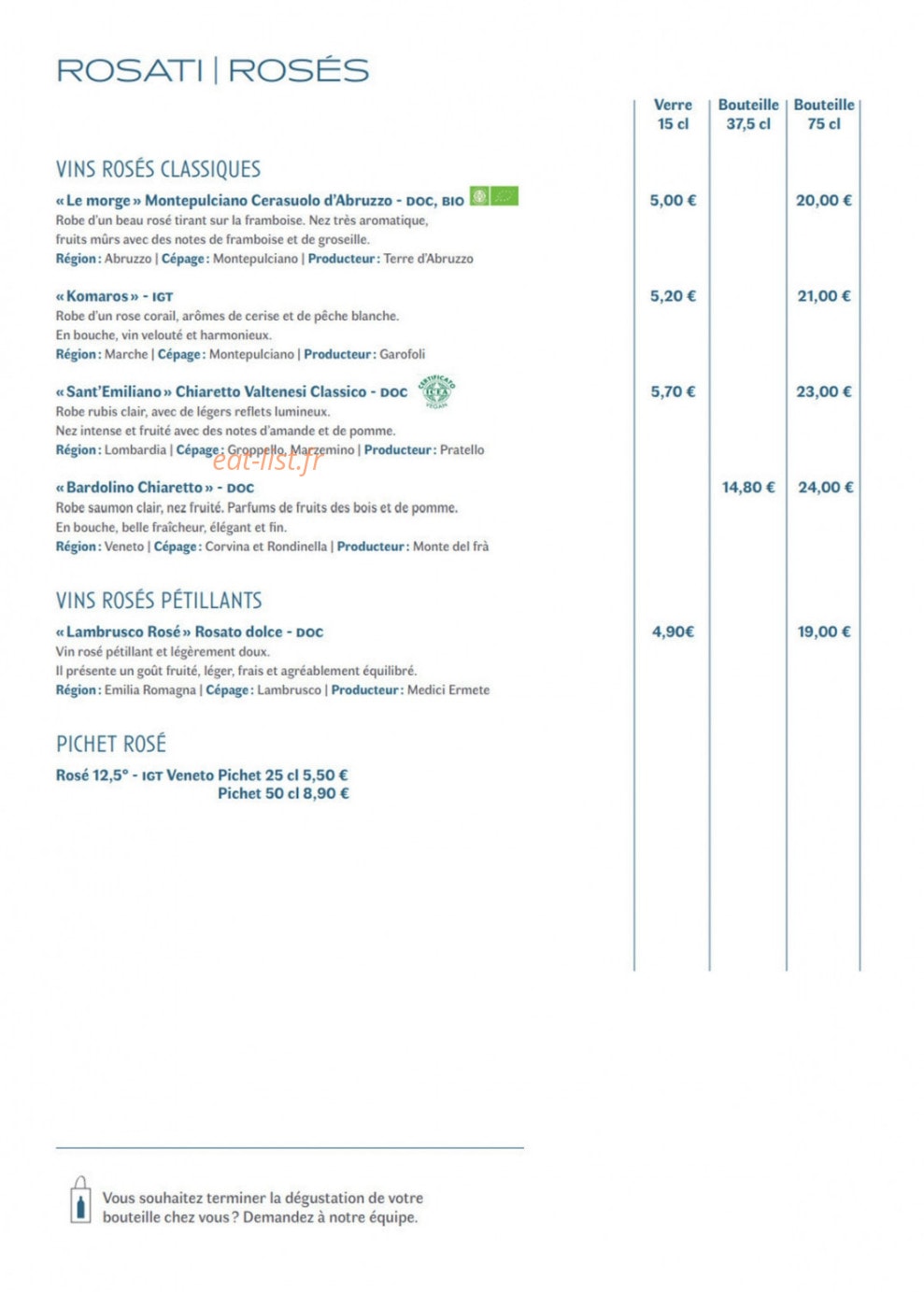 Il Ristorante — carte page 19