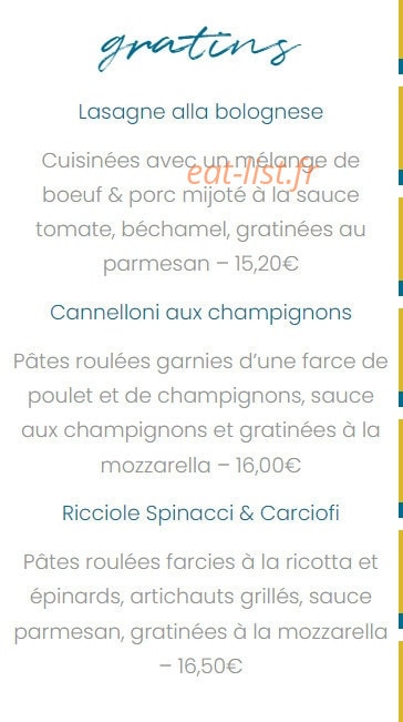 Il Ristorante — carte page 10
