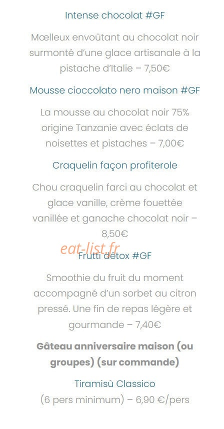 Il Ristorante — carte page 15