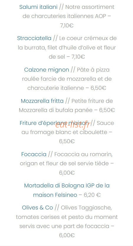 Il Ristorante — carte page 2