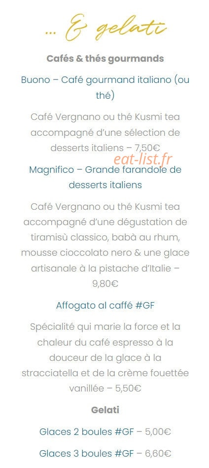 Il Ristorante — carte page 16