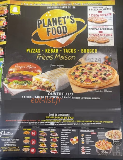 Planet's food 76 — carte page 1