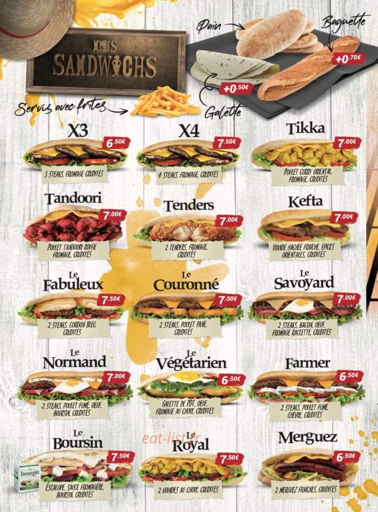 Sanji Food — carte page 1