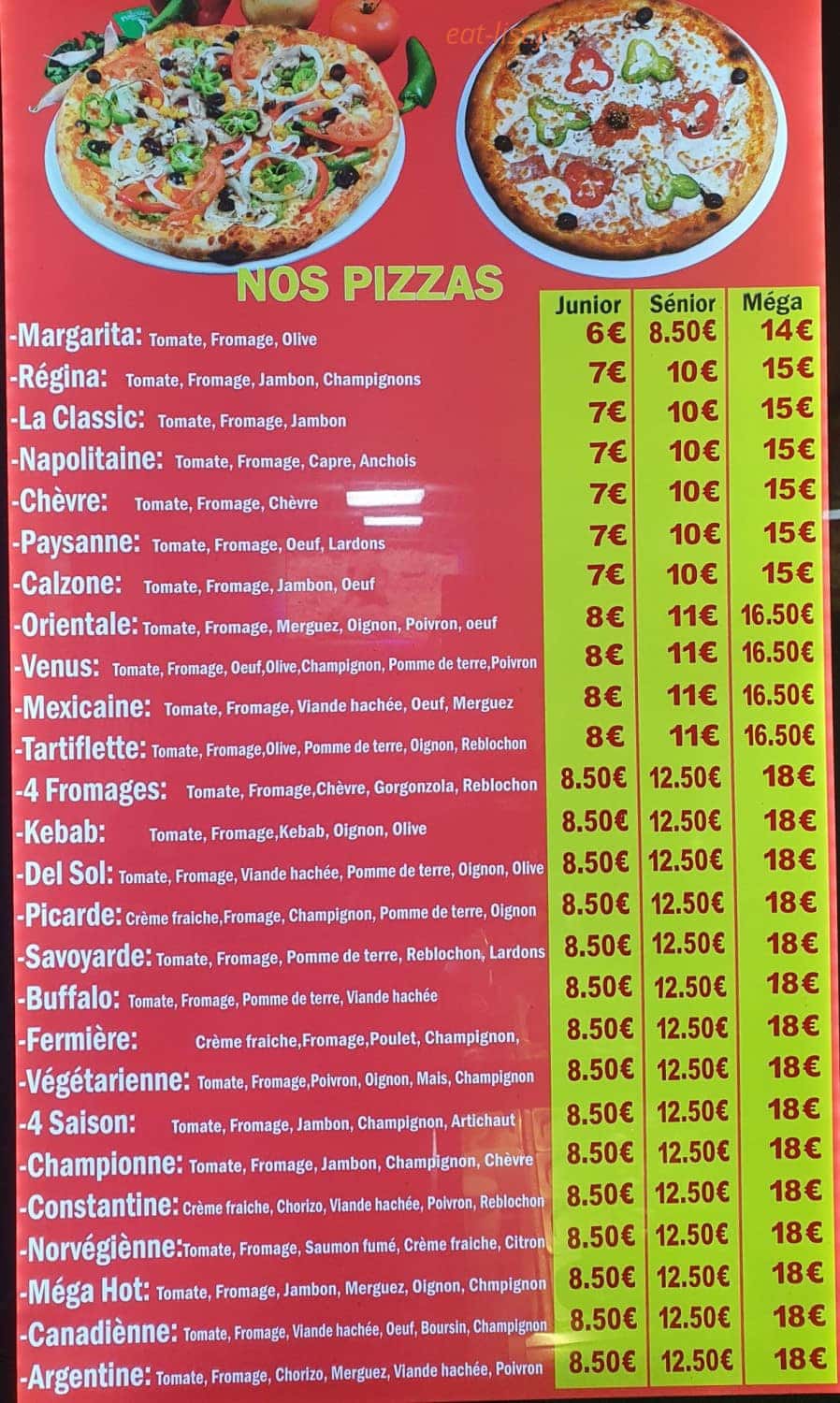 Kebab Pizza Venise — carte page 2