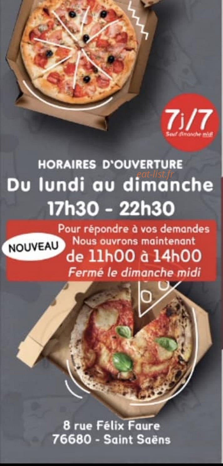 Délice Pizza — carte page 1