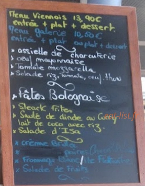 Carte et menu de Le Viennois à Gonfreville l'Orcher — Exemple de menu