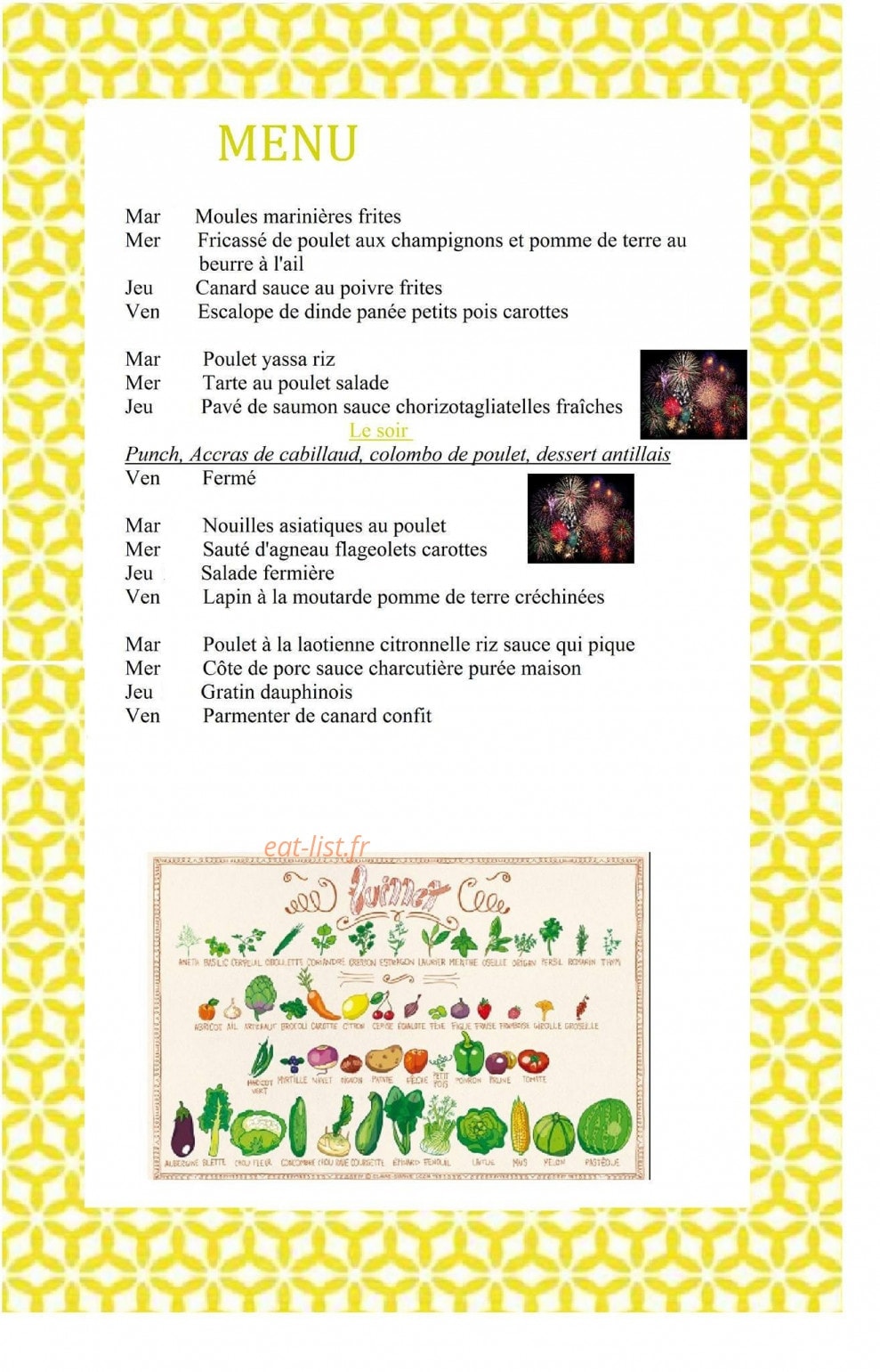 La Cantine — carte page 1